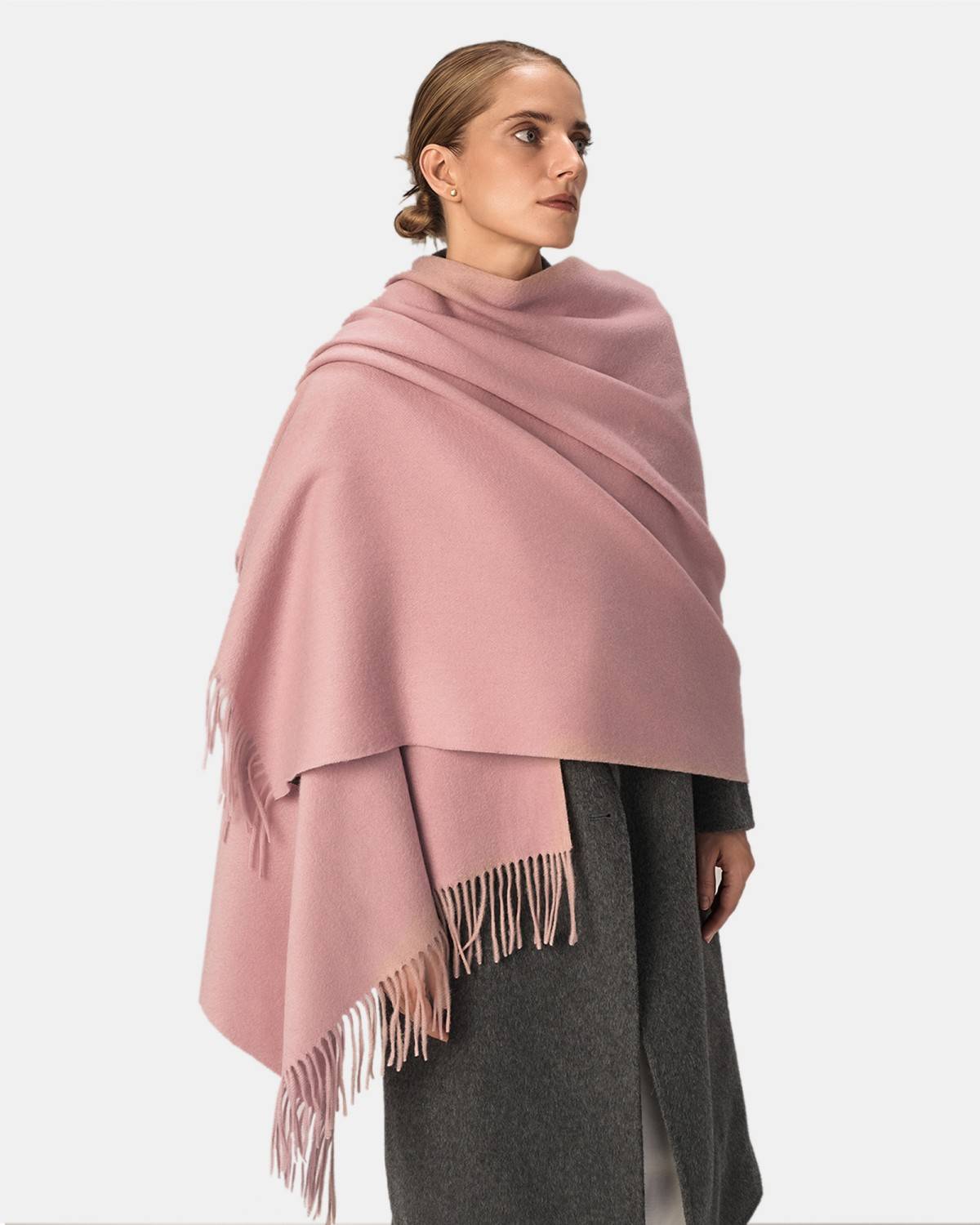 ★ADAUL★ Wool long wide muffler soft pink Designer fashion, Seoul-fully created | W Concept